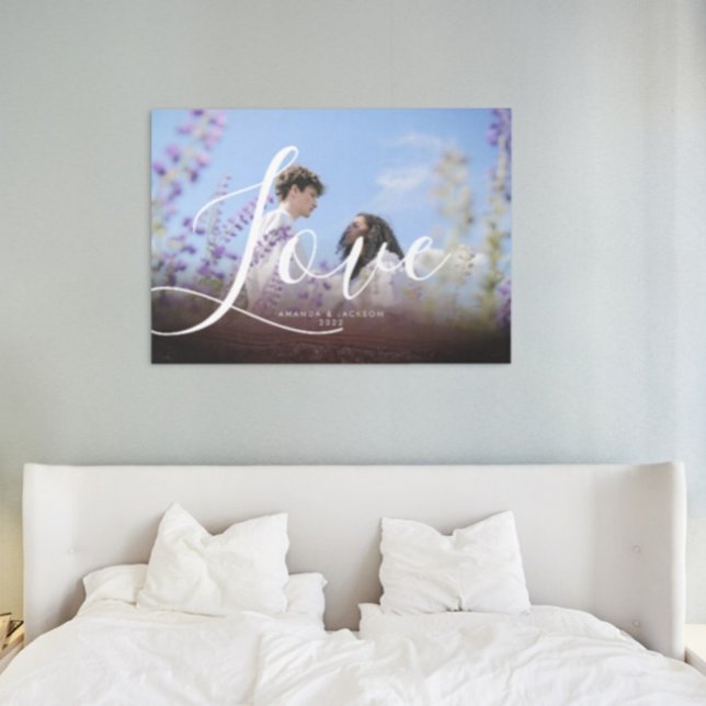 Vintage Burgundy Overlay par Photo Kärlek Scriptp Canvastryck (Skapare uppladdad)