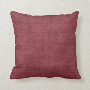 Vintage Burgundy skrivar det mörka Mauve Kudde