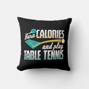 Vintage Burn Calories and Play Bord tennis Ping P Kudde