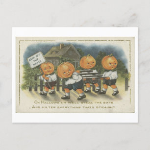 Vintage Bus eller godis Pumpkins vykort