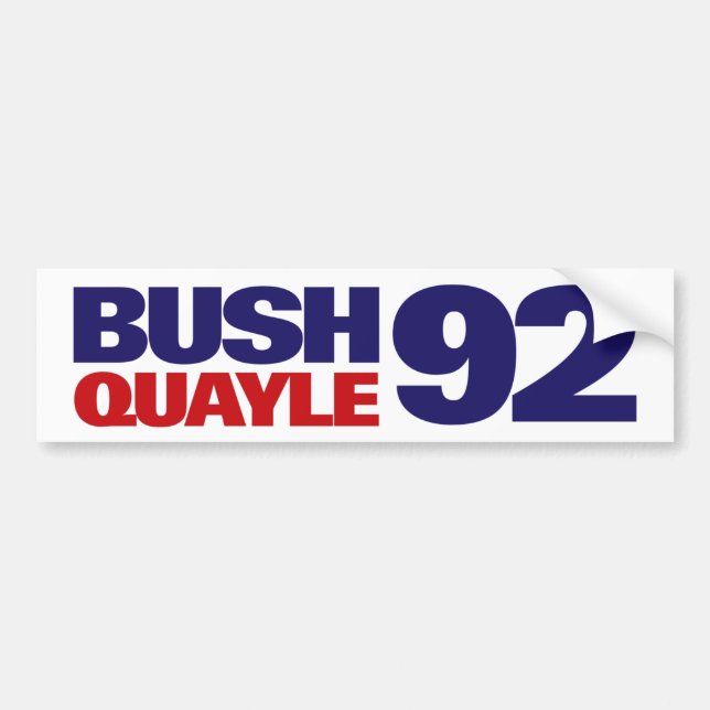 Vintage Bush Quayle 1992 Bildekal (Framsidan)