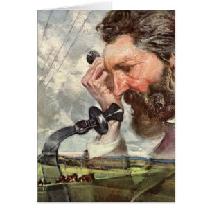 Vintage Business, Alexander Graham Bell Telefon Hälsningskort