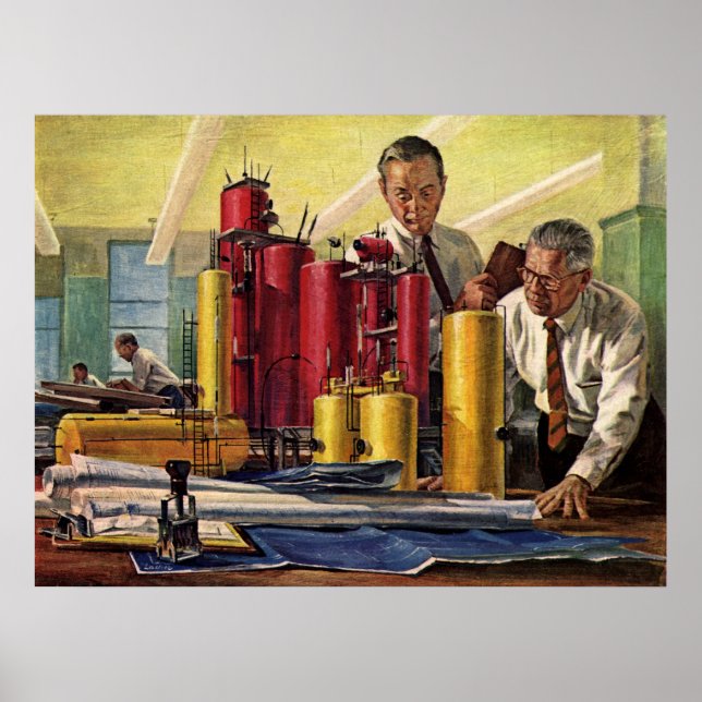 Vintage Business, arkitekter som arbetar på ett ko Poster (Framsidan)