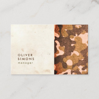 Vintage Business Card with military pattern Visitkort