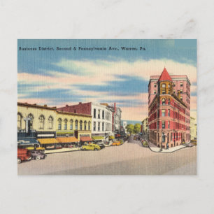 Vintage Business District, Warren Pennsylvania Vykort