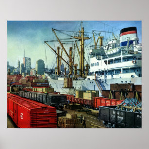 Vintage Business, dockad last Frakt Transport Poster