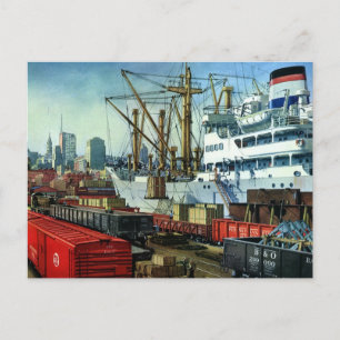 Vintage Business, dockad last Frakt Transport Vykort