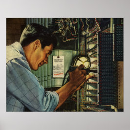 Vintage Business Elektrisk kretsbrytarepanel Poster