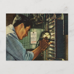 Vintage Business Elektrisk kretsbrytarpanel Vykort