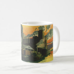 Vintage Business Factory, tillverkning på en docka Kaffemugg