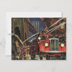 Vintage Business, Firemen Firefighters Fire Lastbi