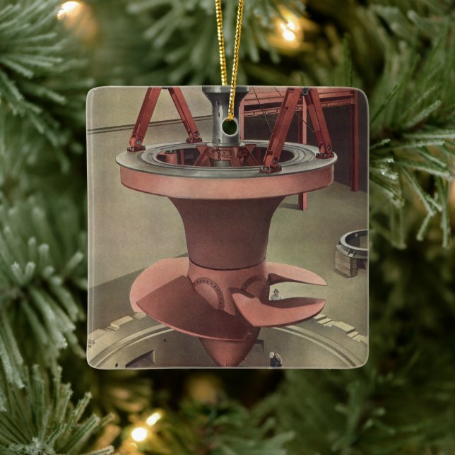 Vintage Business, Giant Vatten Turbine Energy Julgransprydnad Keramik (Träd)