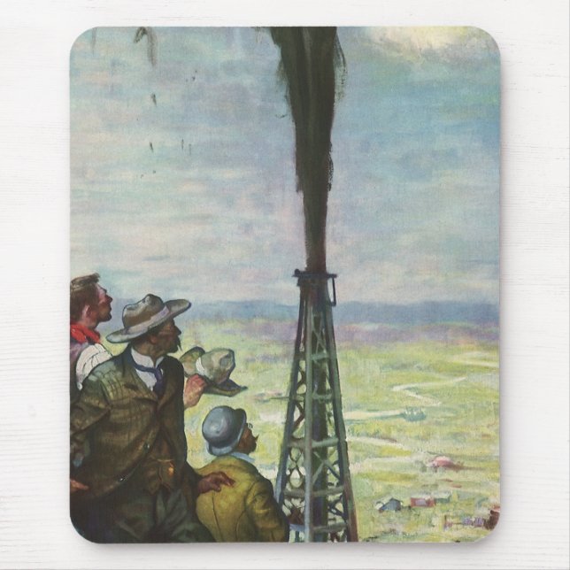 Vintage Business, Gushing Oil well med arbetare Musmatta (Framsidan)