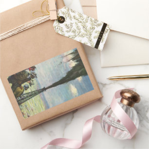 Vintage Business, Gushing Oil well med arbetare Rektangulärt Klistermärke