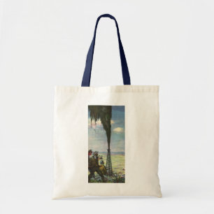 Vintage Business, Gushing Oil well med arbetare Tygkasse