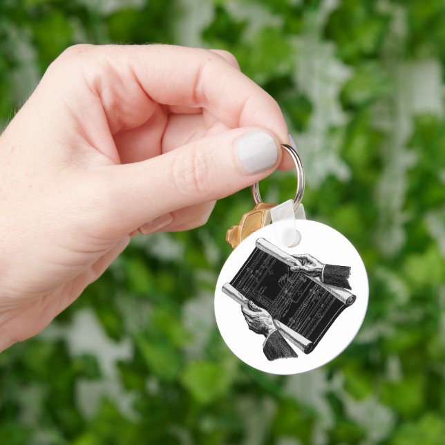 Vintage Business, Händer w Architectural Bluprint Nyckelring (Hand)