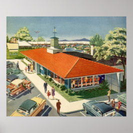 Vintage Business, Kunder på en Family Restaurant Poster