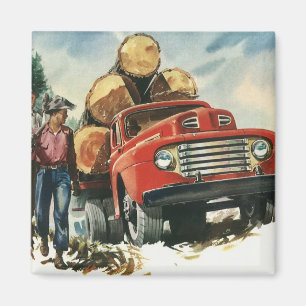 Vintage Business, Logga Lastbil med lumberjacks Magnet