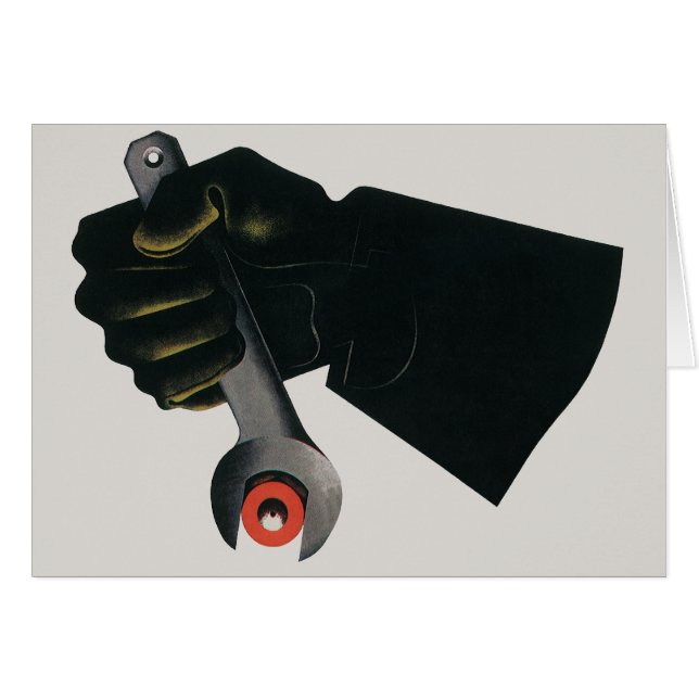 Vintage Business, Manufactory Machinist Hälsningskort (Framsidan Horizontal)