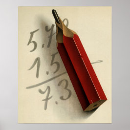 Vintage Business, matematisk ekvation med Red Penc Poster