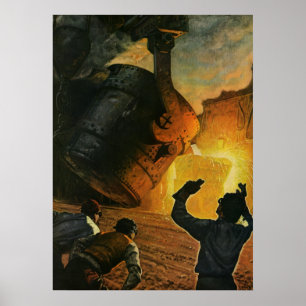 Vintage Business, ståltillverkningsindustri Poster