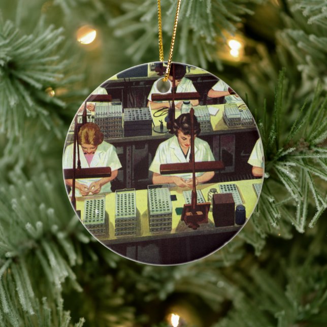 Vintage Business, telefonmonteringsradsarbetare Julgransprydnad Keramik (Träd)