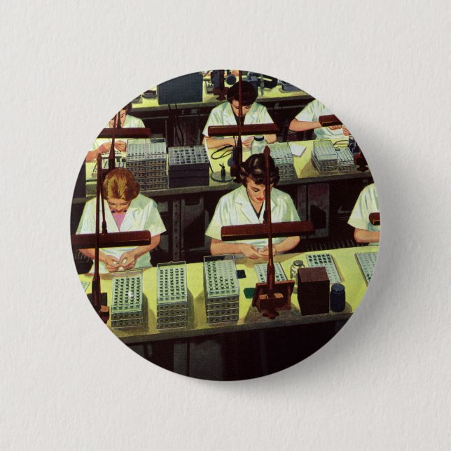 Vintage Business, telefonmonteringsradsarbetare Knapp (Framsida)