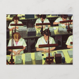 Vintage Business, telefonmonteringsradsarbetare Vykort