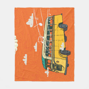 Vintage Buss: Clouds Struktur Bakdroppe Fleecefilt