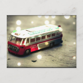 Vintage buss leksak vykort