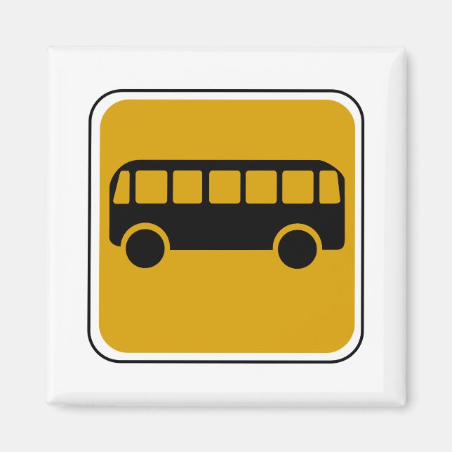 Vintage Buss vägskylt Magnet (Framsidan)