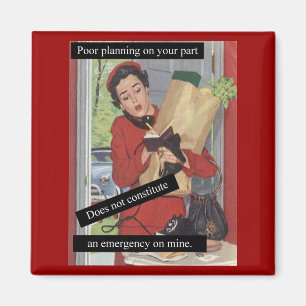 Vintage Busy Woman på Mobil Magnet