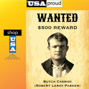Vintage Butch Cassidy Wanted Poster USA Western