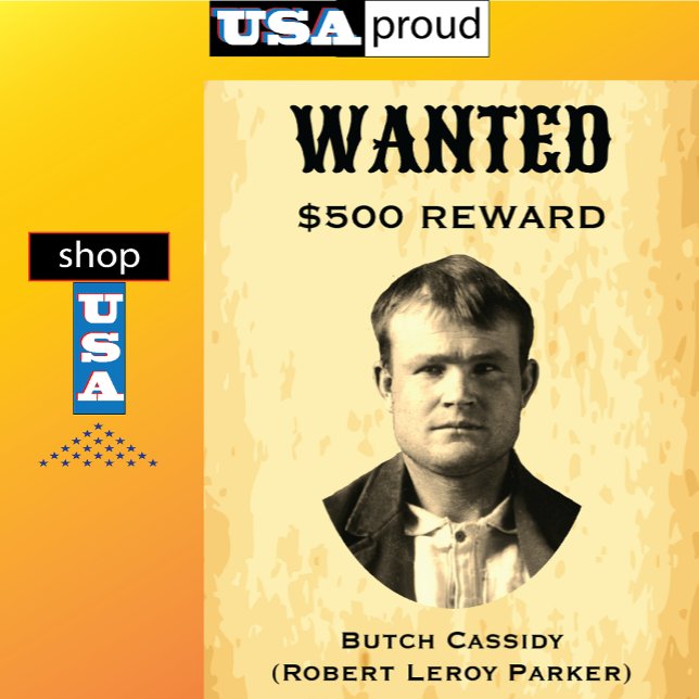 Vintage Butch Cassidy Wanted Poster USA Western (Skapare uppladdad)