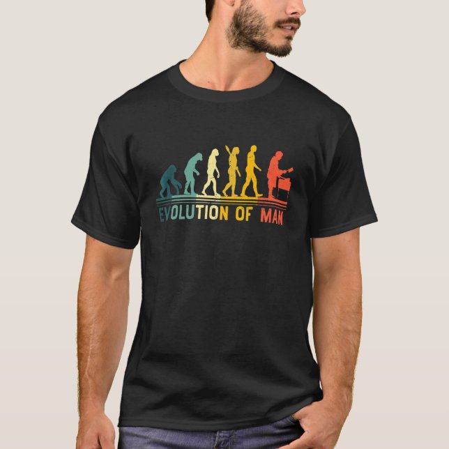 Vintage Butcher Evolution Man T Shirt (Framsida)