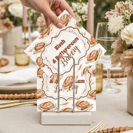 Vintage Buttercream Bageri Företag Pappersservett