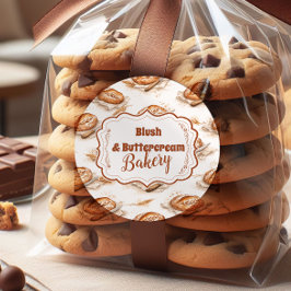 Vintage Buttercream Bakery Business Runt Klistermärke