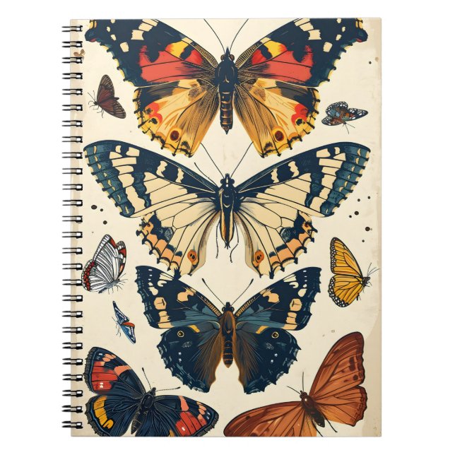 Vintage Butterflies Anteckningsbok (Framsidan)