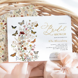 Vintage Butterflies Boho WildblomMöhippa Inbjudningar