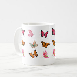 Vintage Butterflies – Colorful Entomology Illustra Kaffemugg