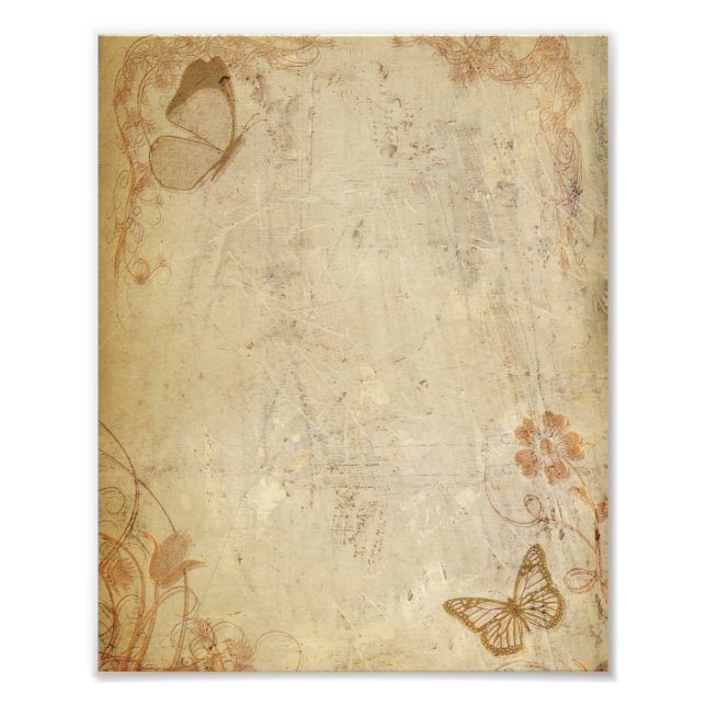 Vintage Butterflies Fototryck (Framsidan)