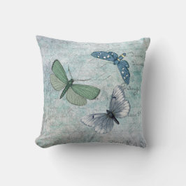 Vintage Butterflies Fransk Grunge Kudde