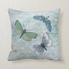 Vintage Butterflies Fransk Grunge Kudde