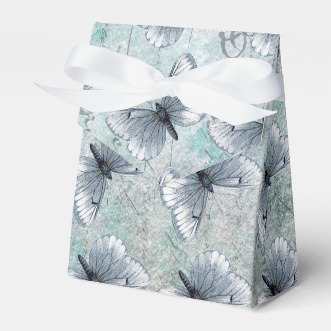 Vintage Butterflies Fransk Grunge Presentaskar (Framsidan Sidan)