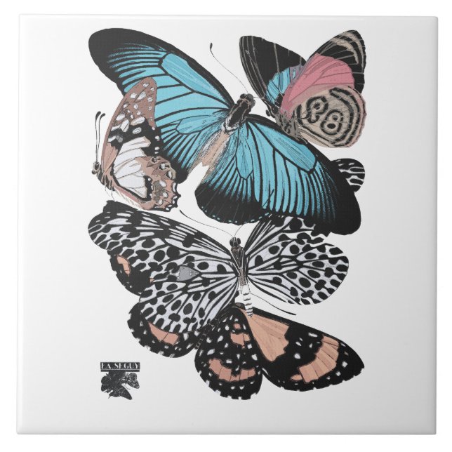 Vintage Butterflies Kakelplatta (Framsidan)