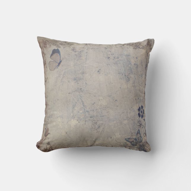 Vintage Butterflies Kudde (Framsida)