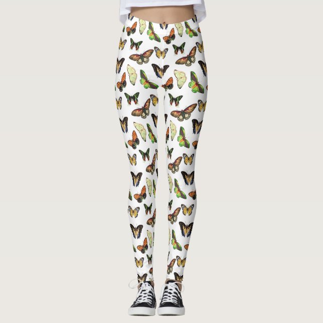 Vintage Butterflies Leggings (Framsida)