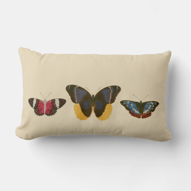 Vintage Butterflies Lumbarkudde (Framsida)