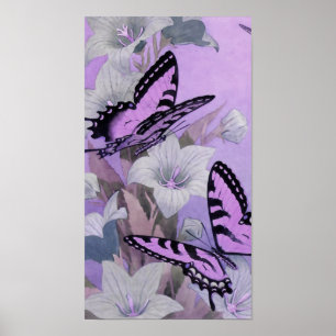 VINTAGE BUTTERFLIES PAINING: LOVELY LILAC POSTER