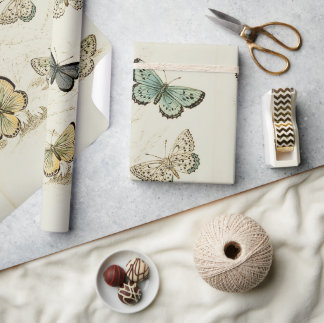 Vintage Butterflies Poster Presentpapper